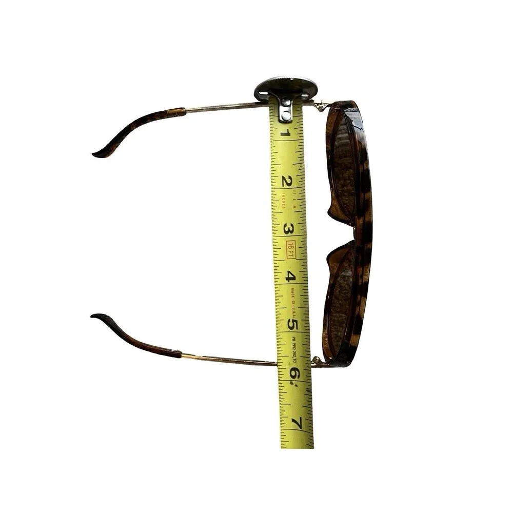 Retro Tortoise Aviator Sunglasses Brown Lens Gold Metal Arms Vintage Chic UV